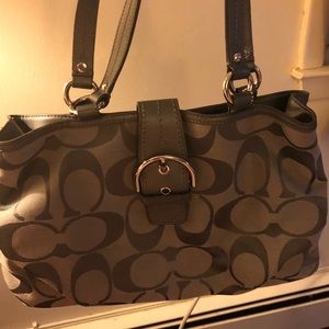 Gray coach shoulder bag